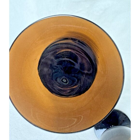 Gorham Crystal Set Of 4 Brown Wine Goblet 6.5" Tall  Reizart Hand Blown Germany - Picture 3 of 4